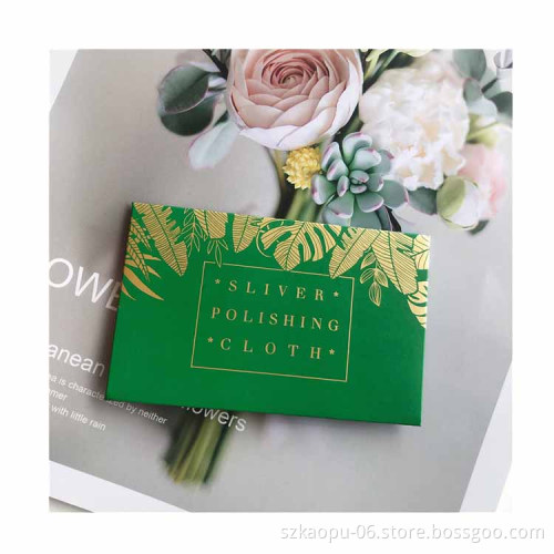 Custom Logo Print Premium Stainless Steel Jewellery Cleaning Oem Sterling Silver Polishing Cloth Jewelry